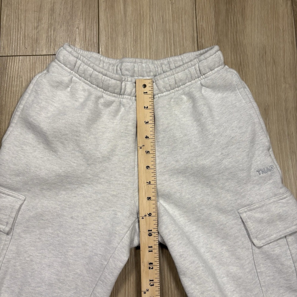 TNA Sweatfleece Pants Womens XS Gray Cozy Fleece Mega Fit Cargo Sweatpants - Picture 5 of 9
